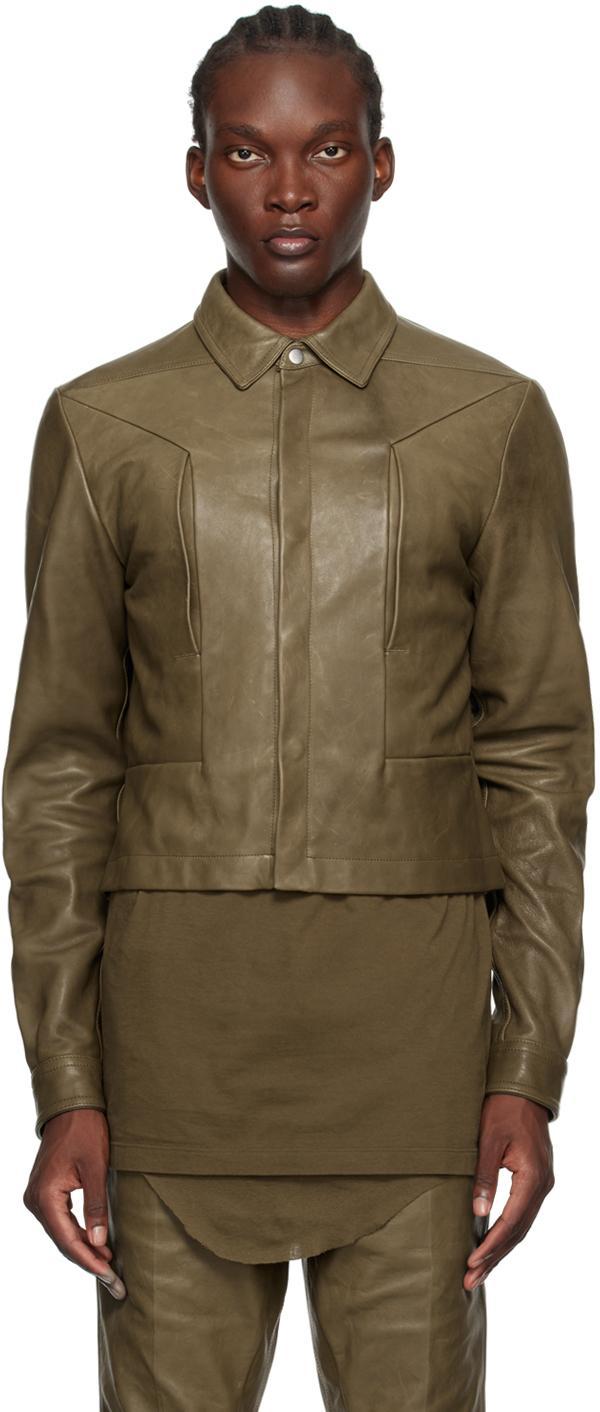 Leather Jacket In Brown Product Image