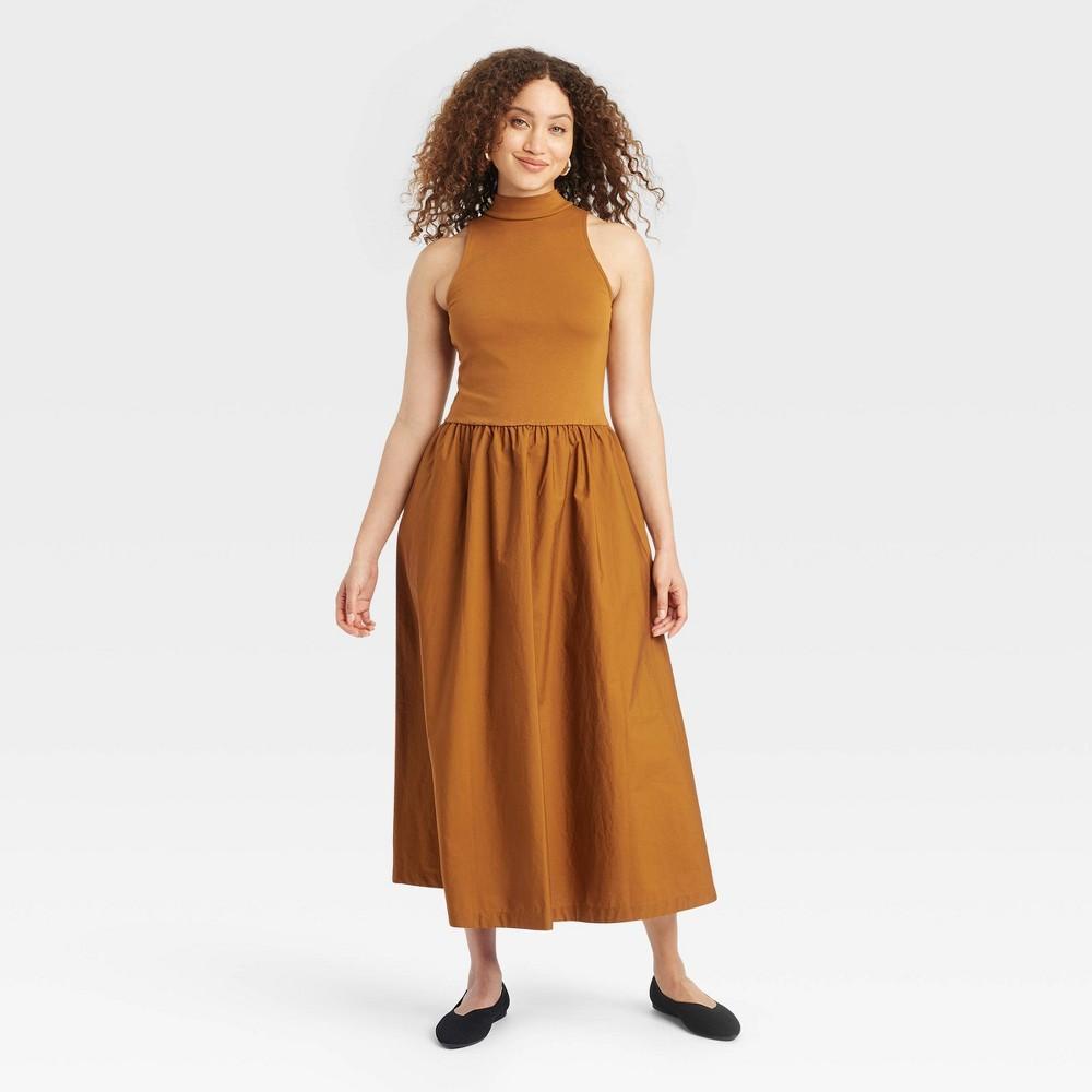 Womens Maxi A-Line Dress - A New Day Brown XL Product Image