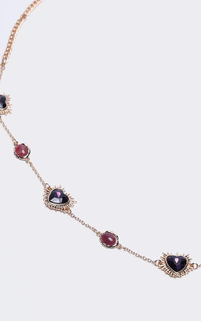 Purple Heart And Jewel Detail Belly Chain Product Image