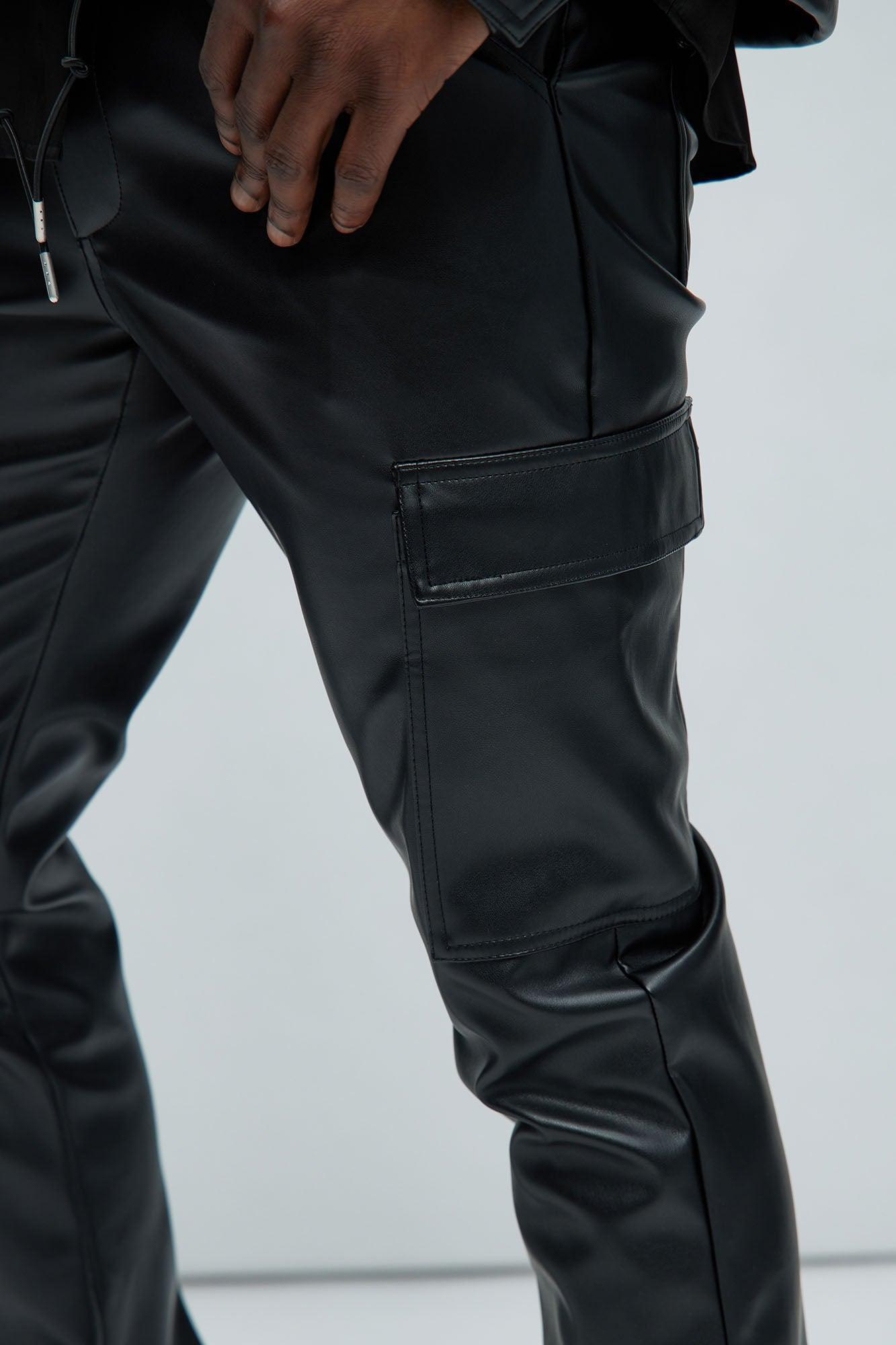 Royce Faux Leather Pants - Black Product Image