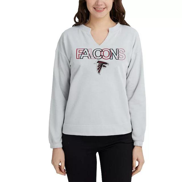 Womens Concepts Sport Gray Atlanta Falcons Sunray Notch Neck Long Sleeve T-Shirt Product Image