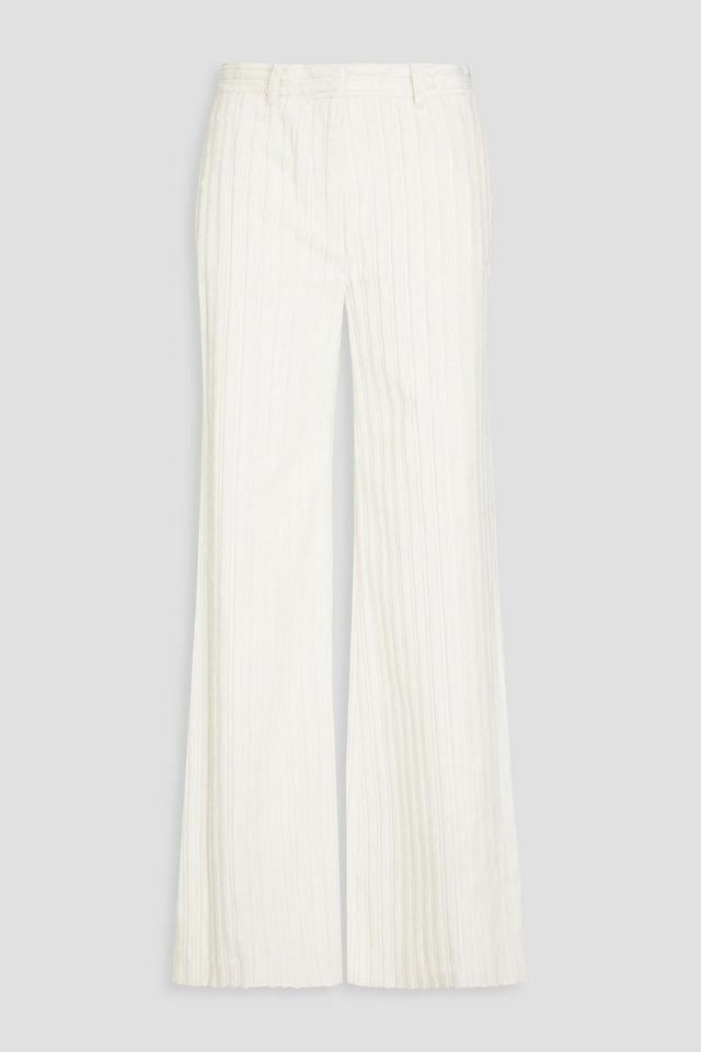 70s Cotton-corduroy Wide-leg Pants In Off-white Product Image