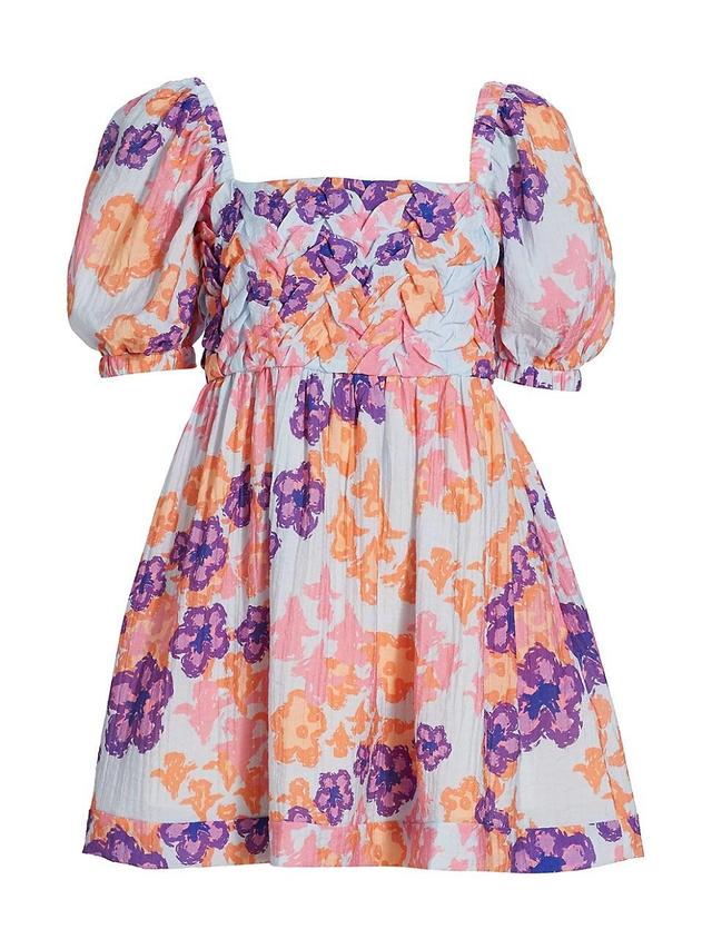 Womens Lucia Floral Puff-Sleeve Minidress Product Image