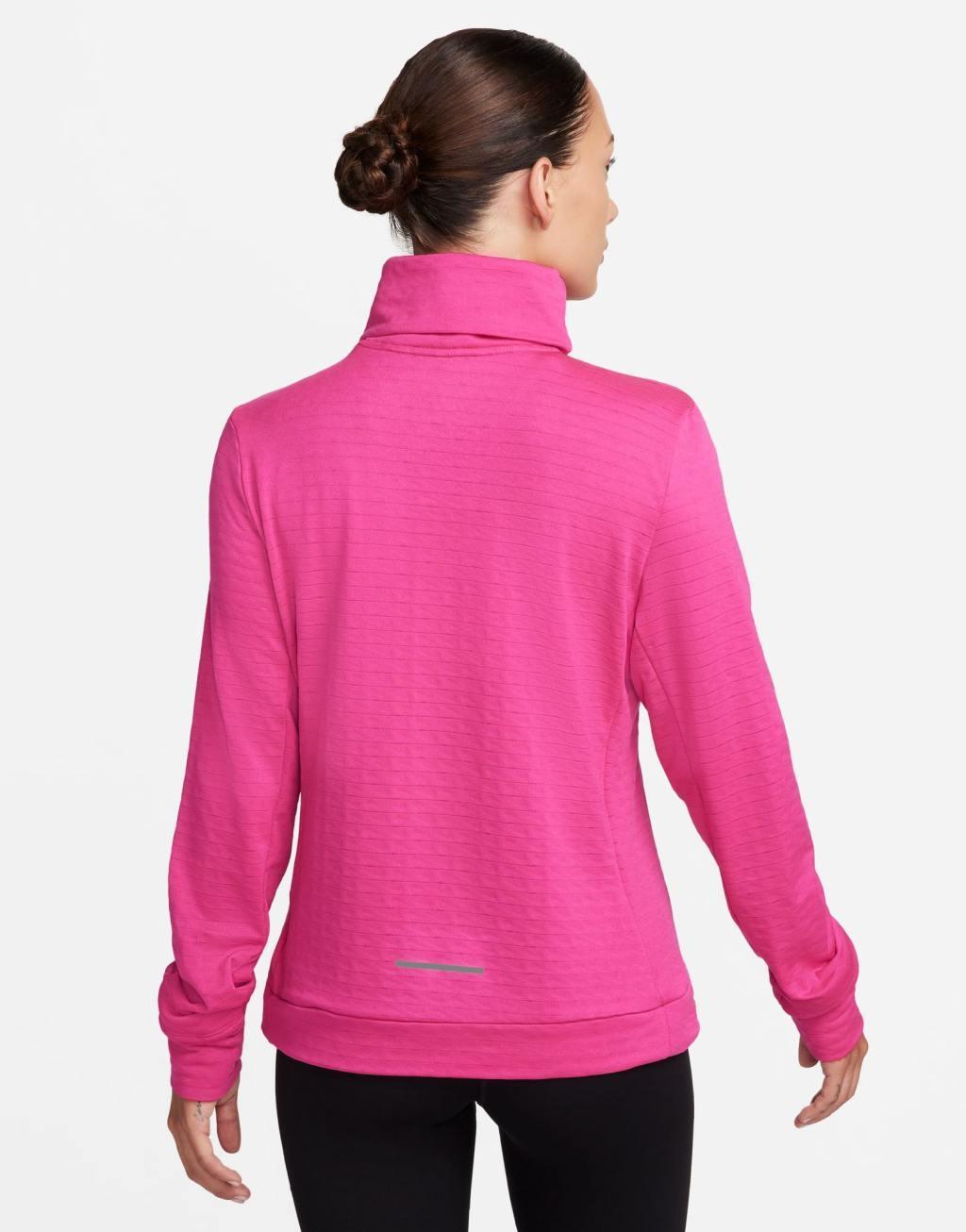 Nike Running Pacer Dri-Fit long sleeve top in fierce pink Product Image