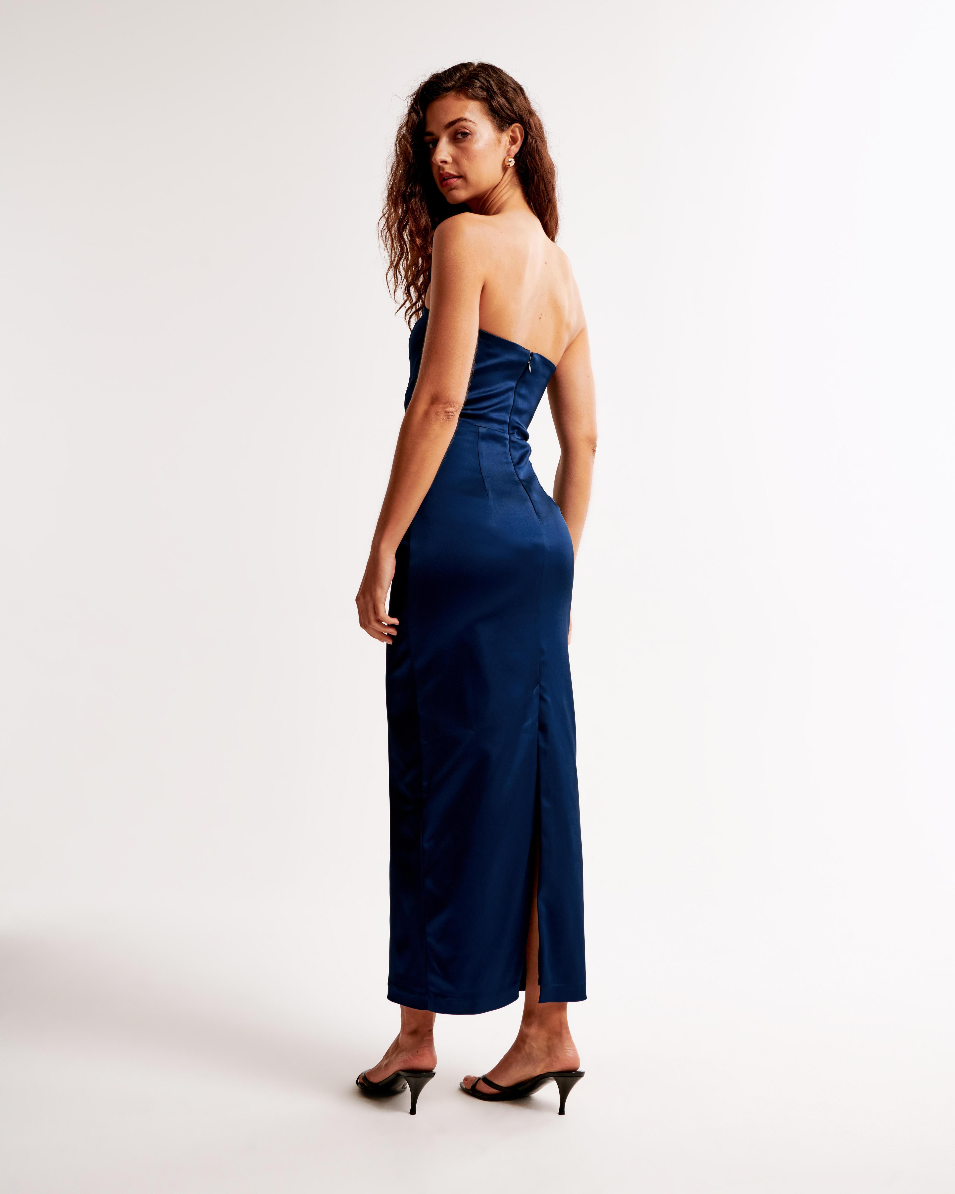 Strapless Satin Sculpt Maxi Dress Product Image