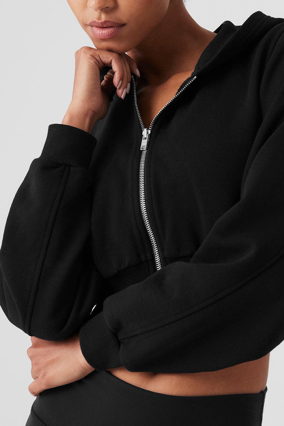 Sweet Escape Zip Up Hoodie - Black Female Product Image