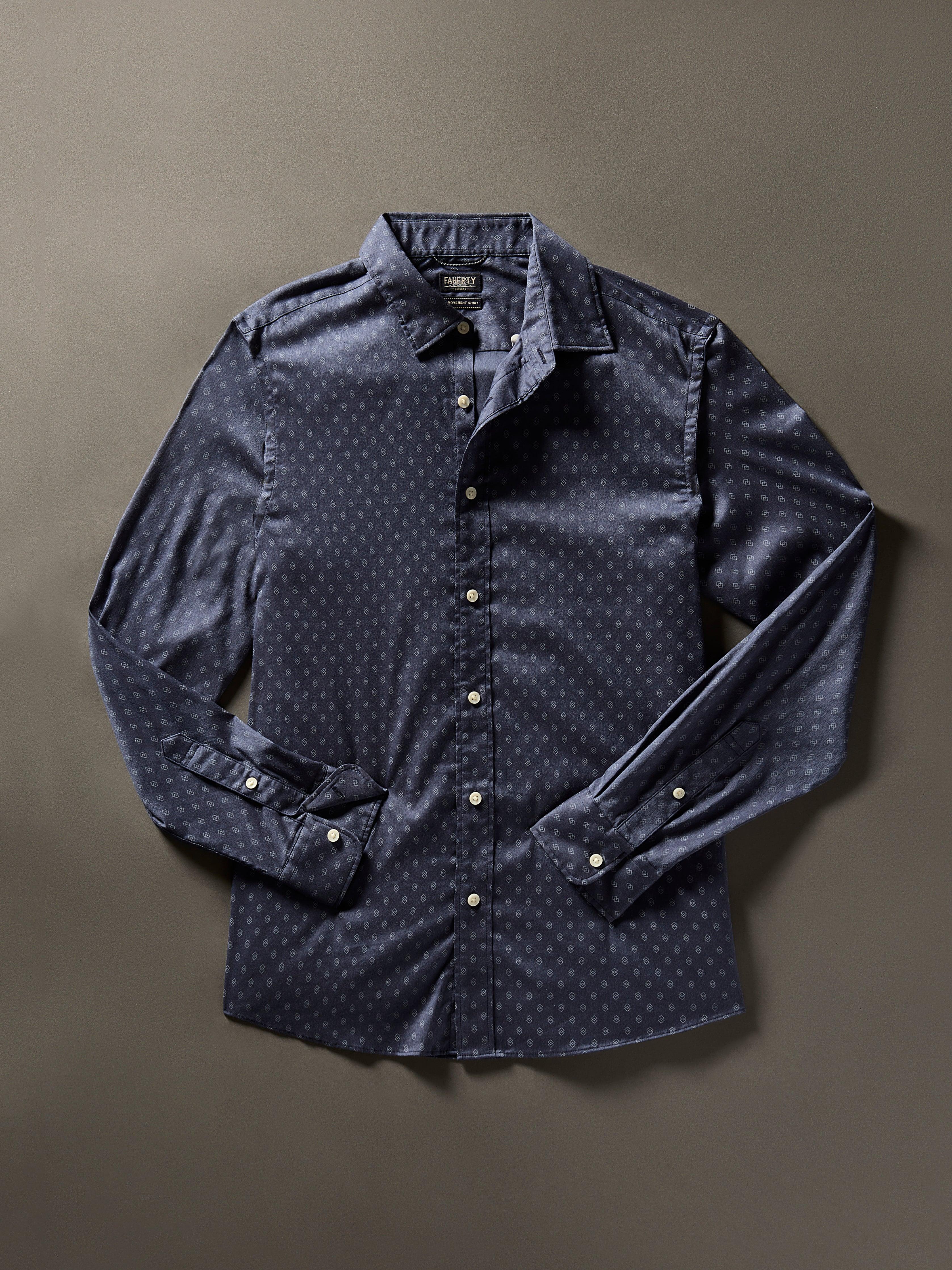 Movement™ Shirt - Navy Dusk Diamond Print Male Product Image