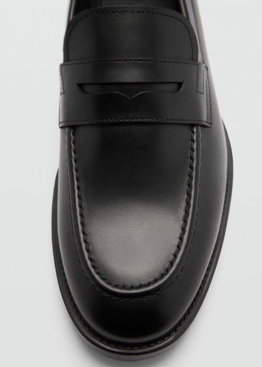 MANGO MAN - Aged-leather loafers blackMen Product Image