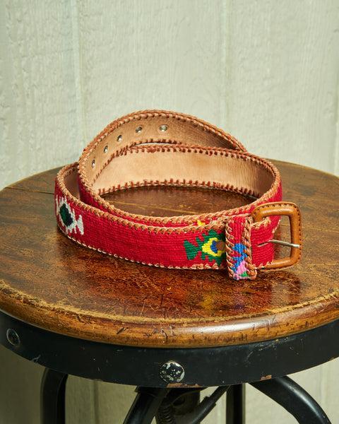 Guatemalan Whip Stitched Belt in Red Product Image