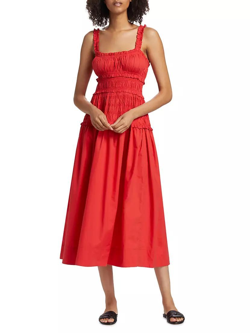 Marianne Cotton Smocked Midi-Dress Product Image