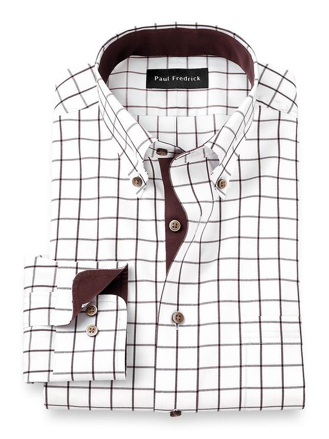 Comfort Stretch Non-iron Check Dress Shirt With Contrast Trim Product Image