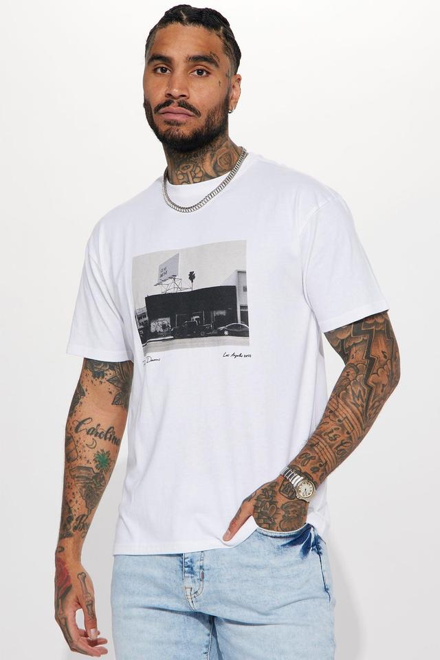 Los Angeles Black And White Photo Short Sleeve Tee - Off White Product Image