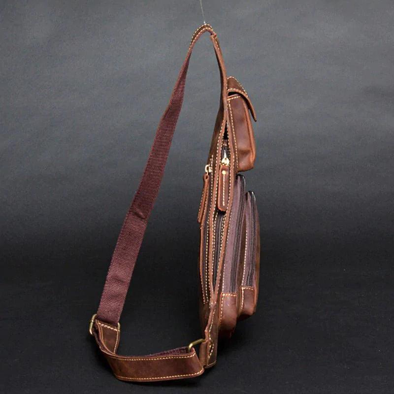 Perfect Leather Chest Pack Men's Leather Sling Bag Chest Bag Male Product Image