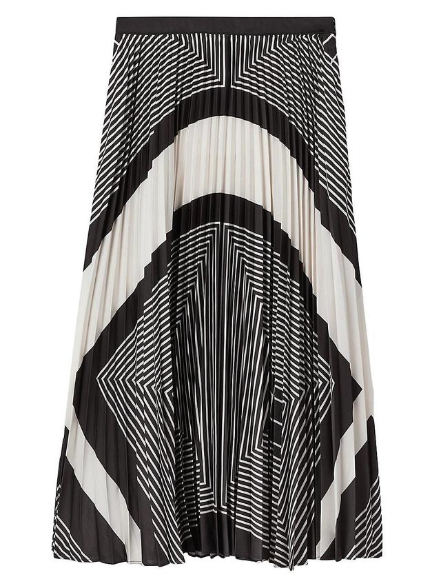 Womens Gabi Geometric Pleated Midi-Skirt Product Image