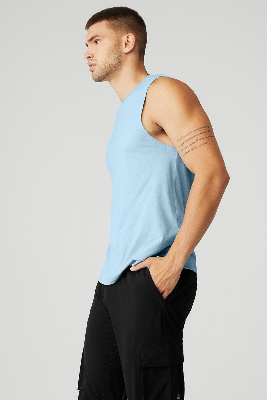 The Triumph Muscle Tank - Calm Blue Male Product Image