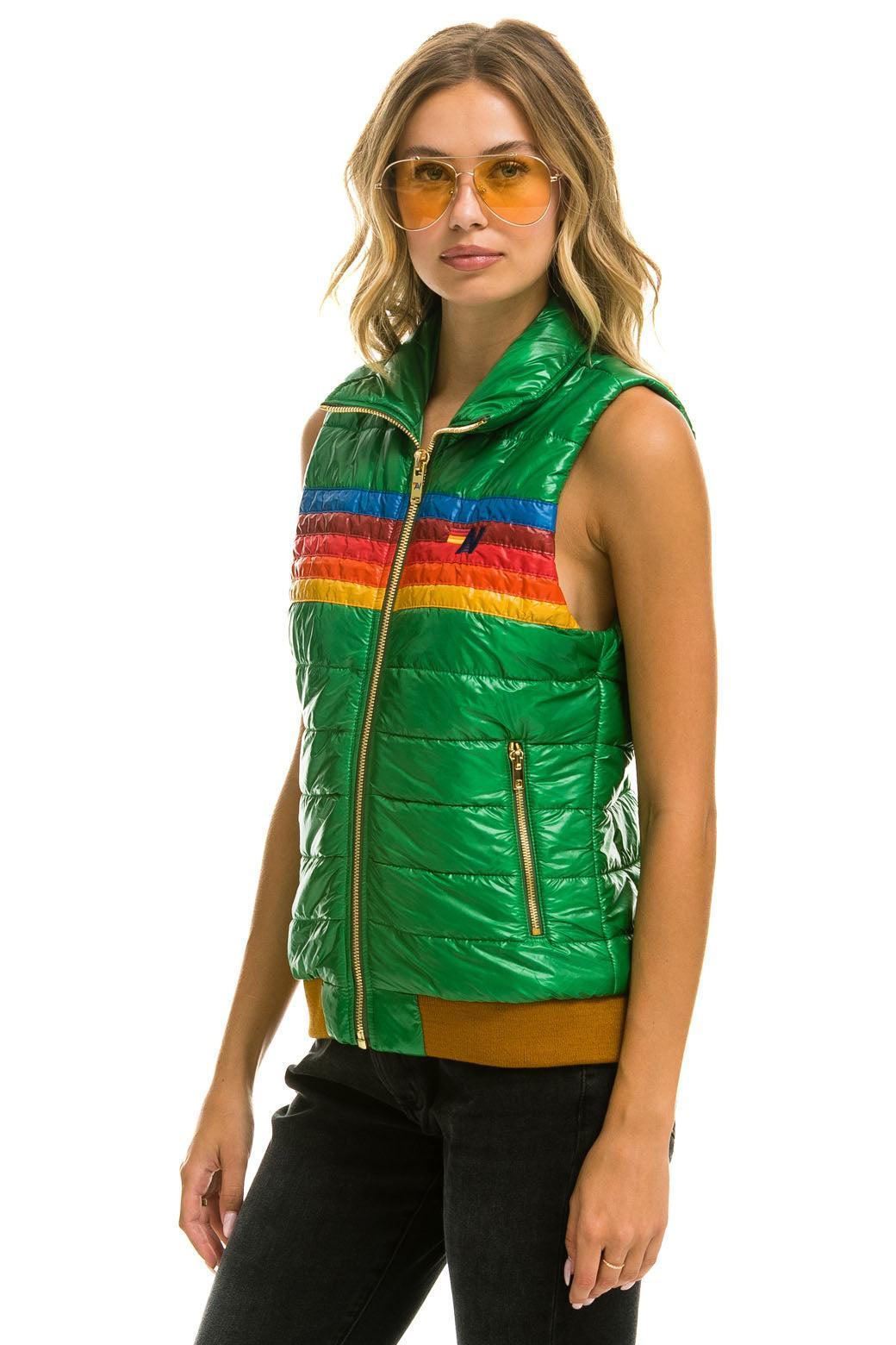 WOMEN'S 5 STRIPE VEST - GLOSSY AMAZON Female Product Image