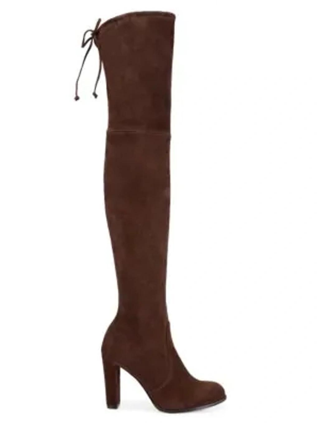 STUART WEITZMAN Highland Over-the-knee Suede Boots In Walnut product image