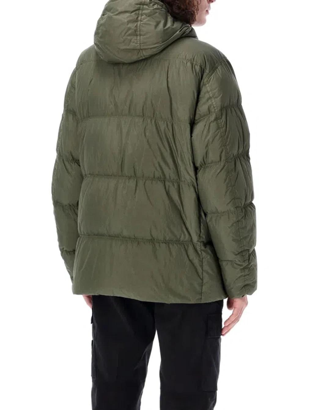 STONE ISLAND Hooded Puffer Jacket In Musk Product Image