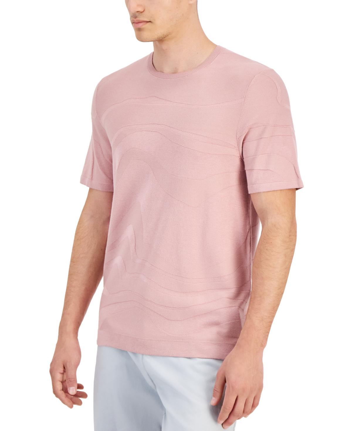 Alfani Mens Tonal Wave Jacquard T-Shirt, Created for Macys Product Image