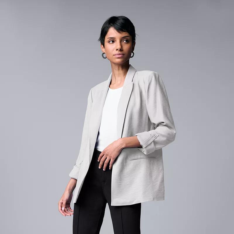 Womens Simply Vera Vera Wang Roll-Tab Relaxed Blazer Product Image