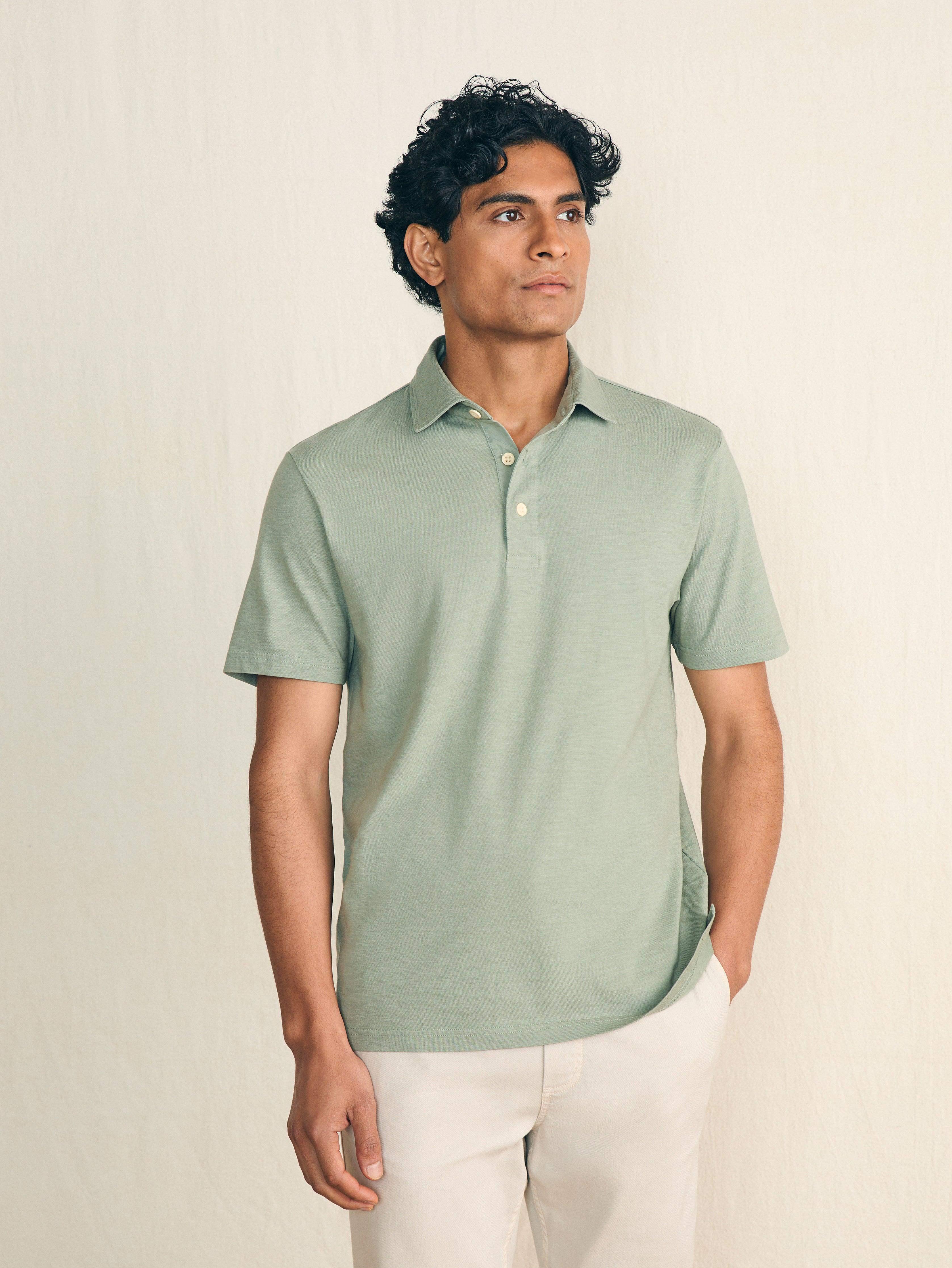 Sunwashed T-Shirt Polo - Faded Sage Male Product Image