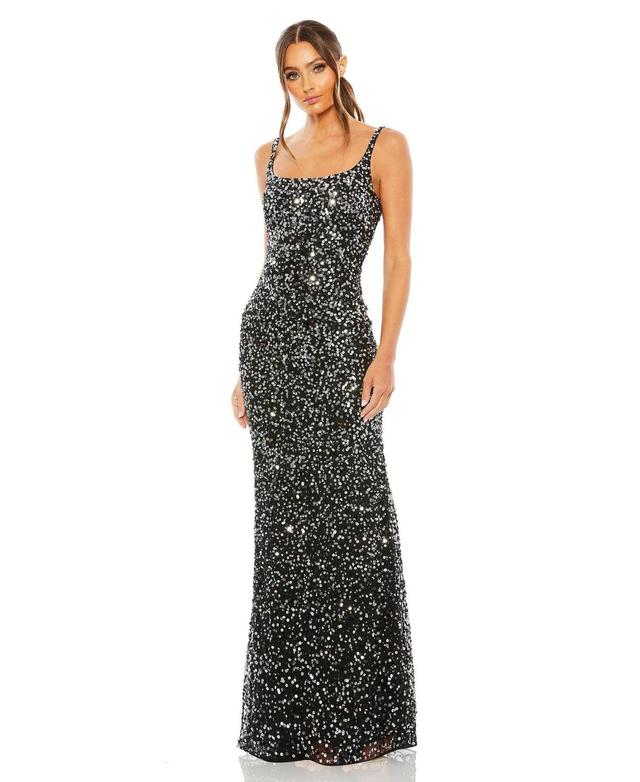 Womens Sleeveless Sequined Slip Gown Product Image