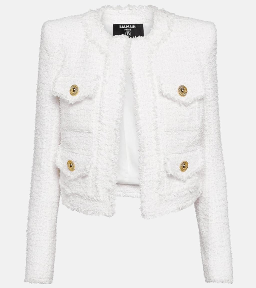 Tweed Jacket In White Product Image