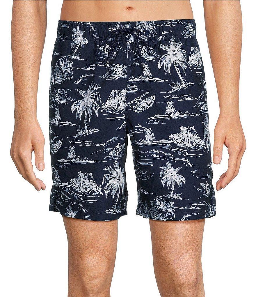 Roundtree & Yorke Canoe Scenic 8#double; Inseam Swim Trunks Product Image