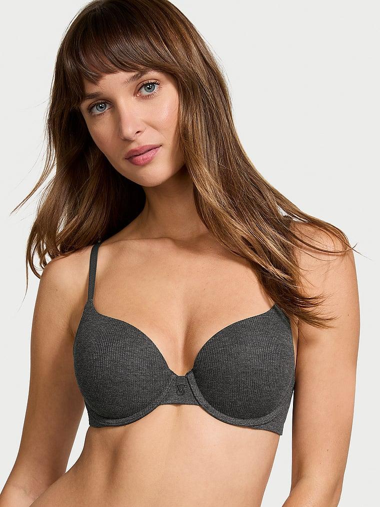 Push-Up Perfect Shape Ribbed Cotton Bra Product Image