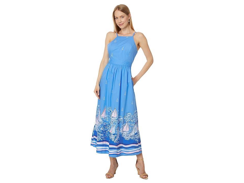 Lilly Pulitzer Charlese Cotton Halter Midi (Lunar A Lil Nauti Engineered Woven Dress) Women's Dress Product Image