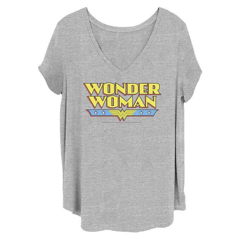 Juniors Plus Size Wonder Woman Logo Tee, Girls Grey Gray Product Image