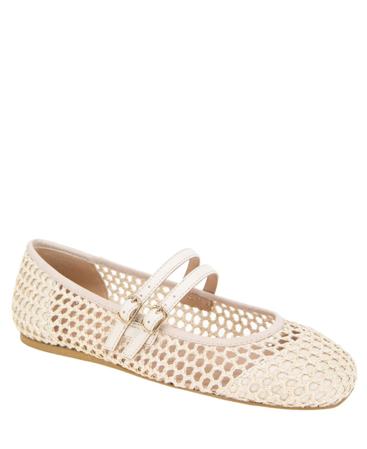 BCBGeneration Womens Harisa Woven Square-Toe Mary Jane Ballet Flats Product Image