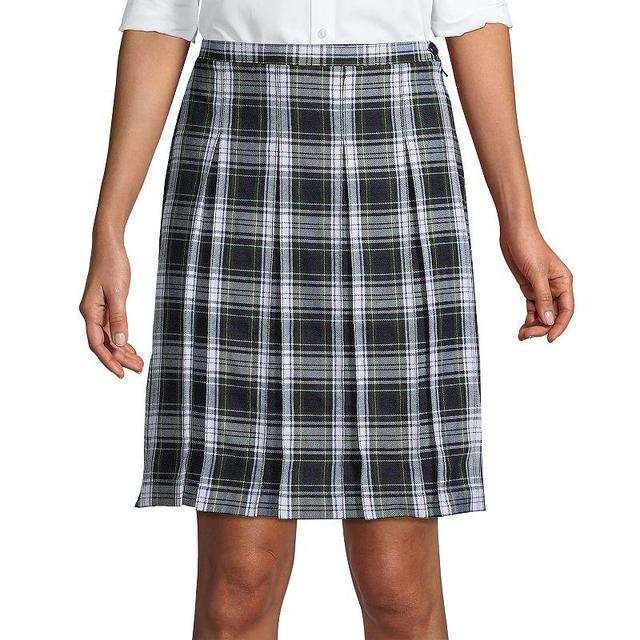 Womens Lands End School Uniform Plaid Box Pleat Skirt Product Image