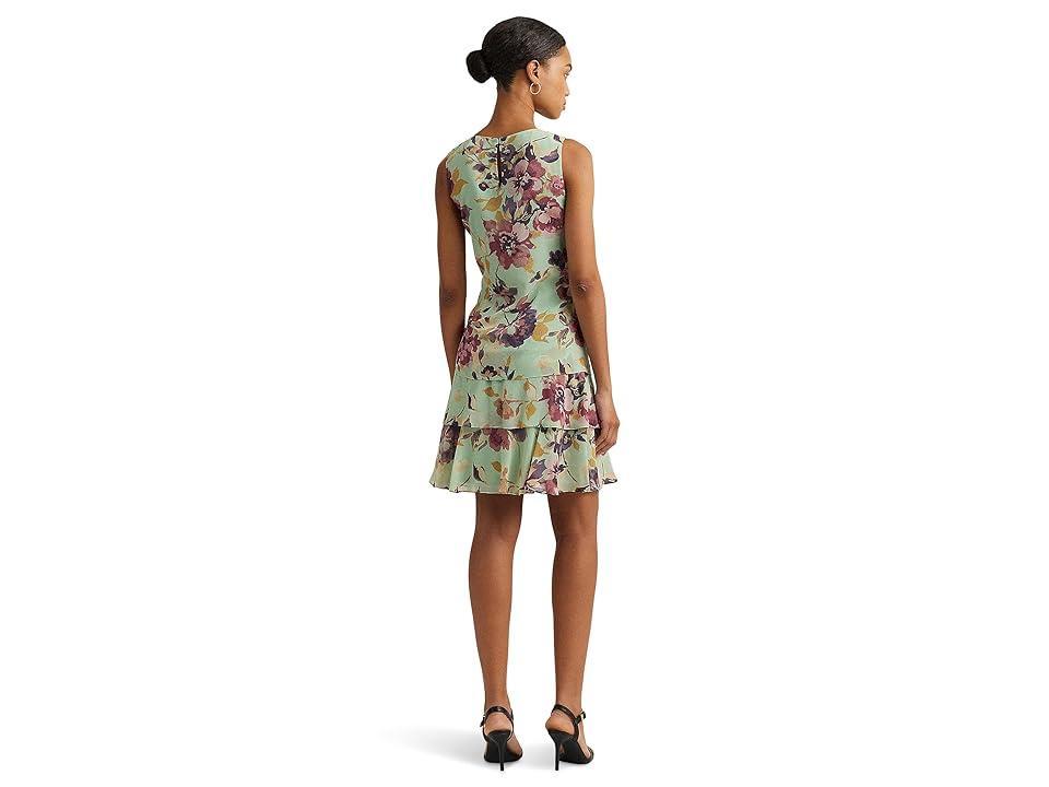 LAUREN Ralph Lauren Floral Georgette Shift Dress (Light Multi) Women's Dress Product Image