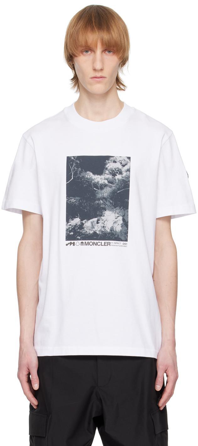 White Printed T-shirt In 001 White Product Image