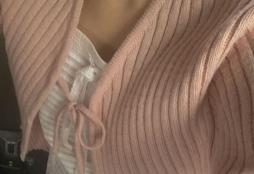 Plain Ribbed Cardigan Product Image