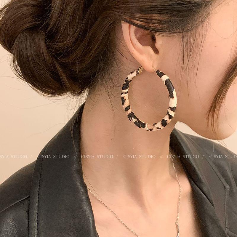 Leopard Print Hoop Earring (Various Designs) Product Image