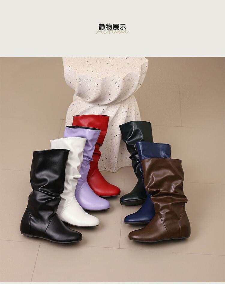 Wedge Heel Mid Calf Boots Product Image