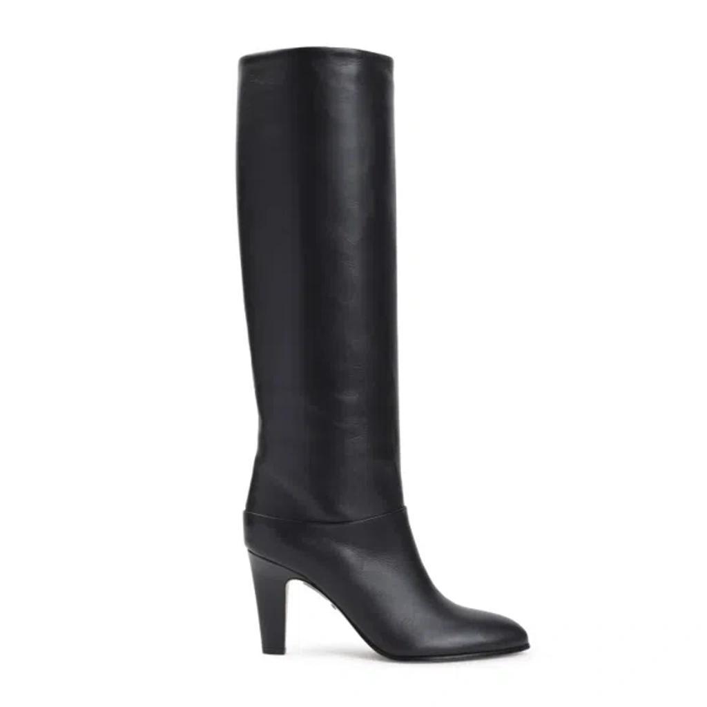 Eve Black Calf Leather Boots Product Image