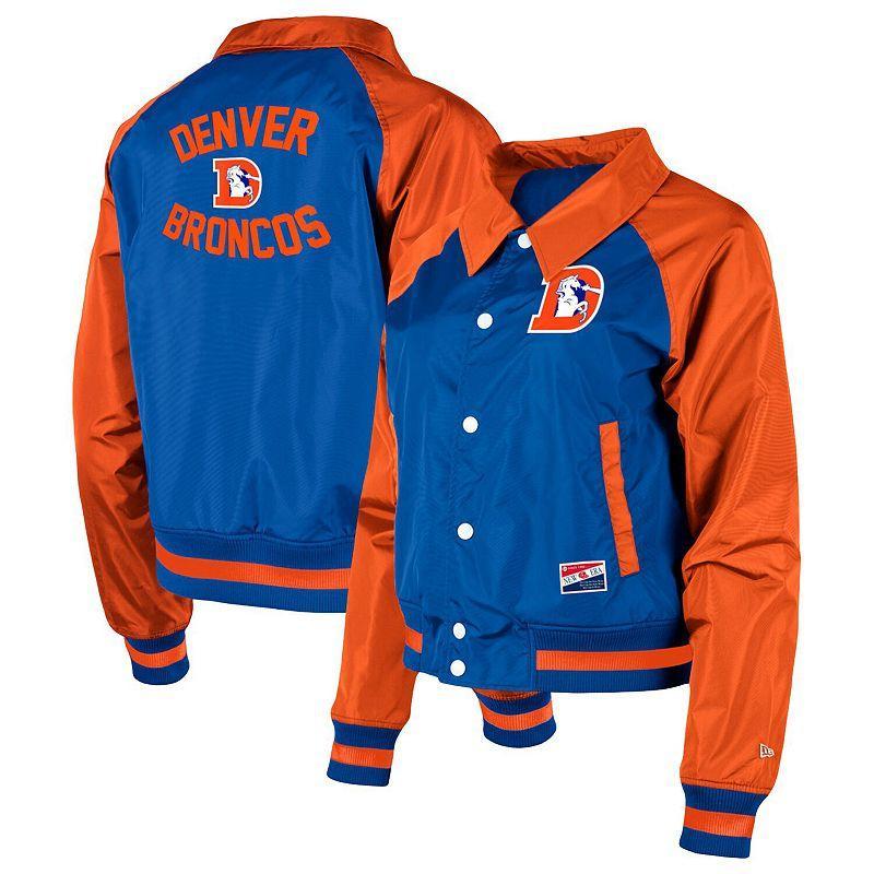 Womens New Era Royal Denver Broncos Coaches Raglan Full-Snap Jacket Product Image