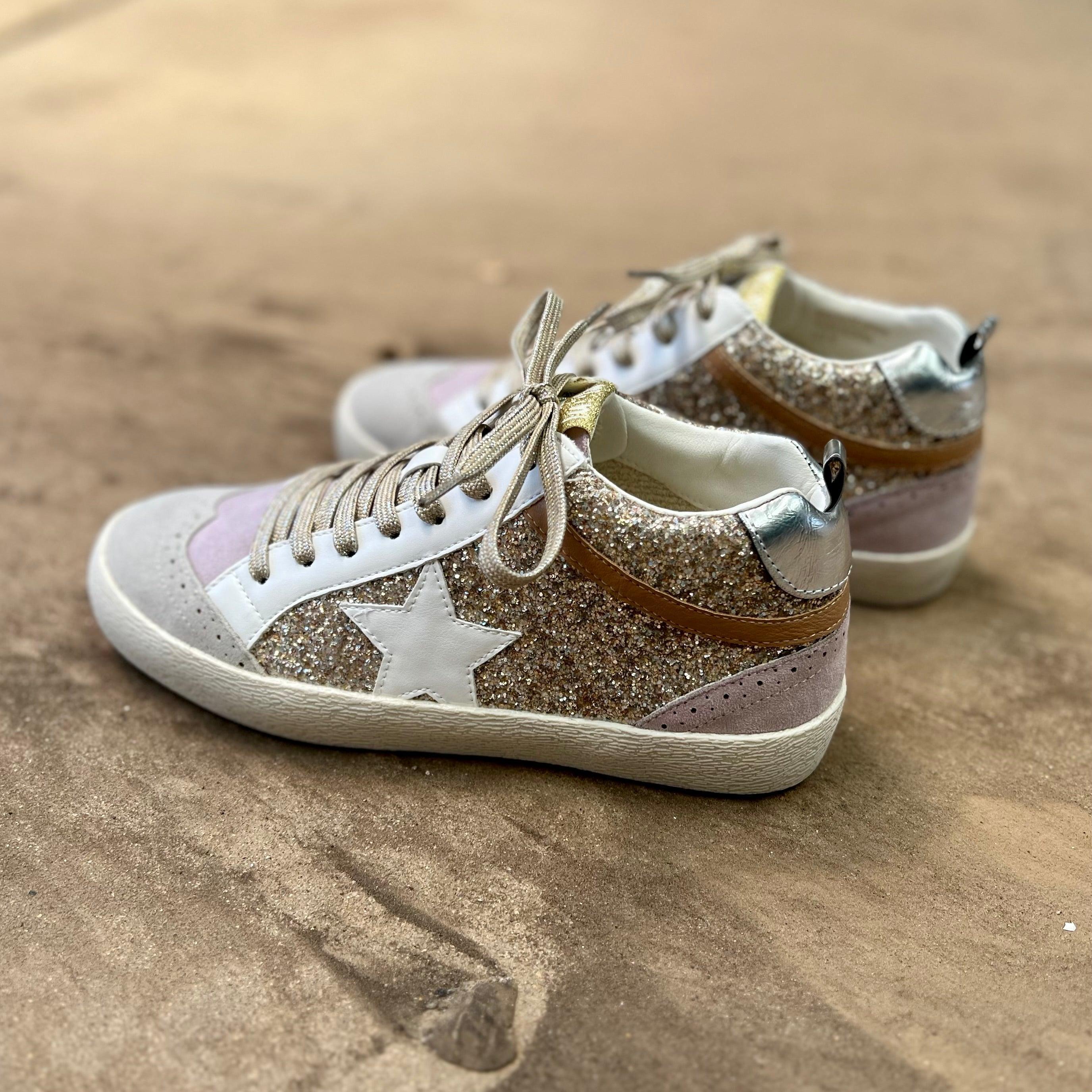 Oxford Lilacs & Gold Sneakers  Product Image