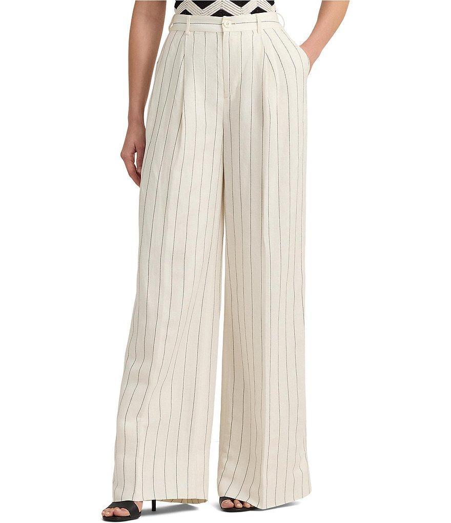 Lauren Ralph Lauren Linen Blend High Rise Wide Leg Pant product image