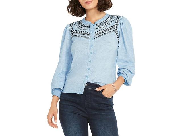 NIC+ZOE Embroidered Pop Shirt Multi) Women's Clothing Product Image