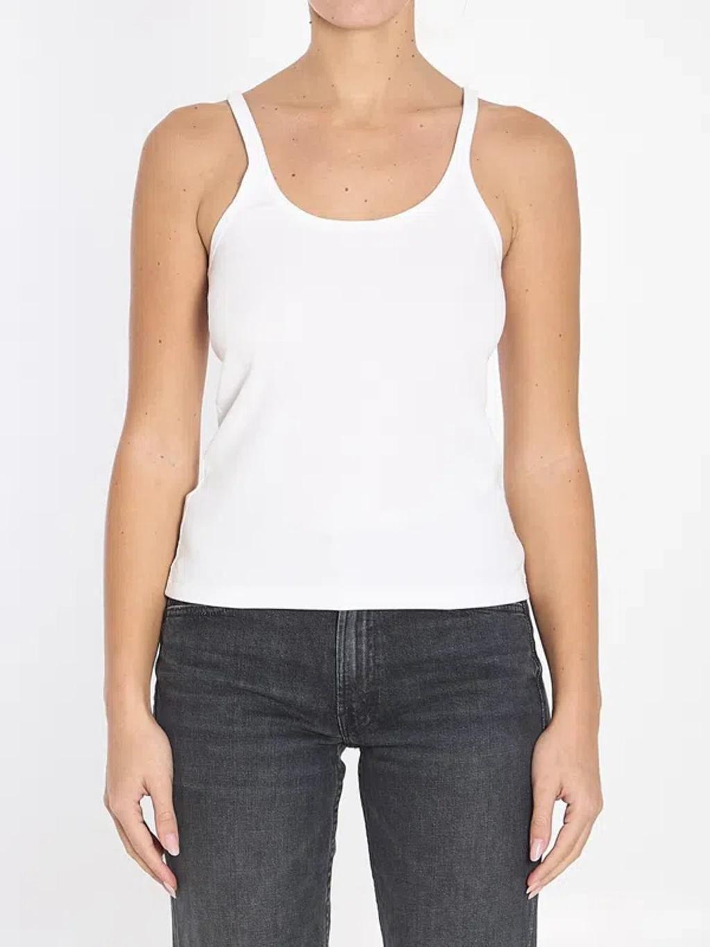 TOTÊME White Scoop Neck Tank Top Product Image