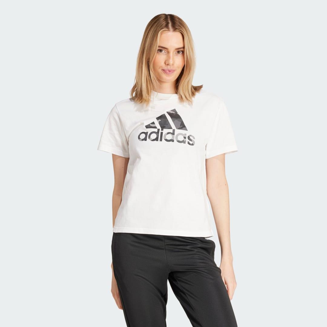 adidas Camo Graphic Tee White XS Womens Product Image