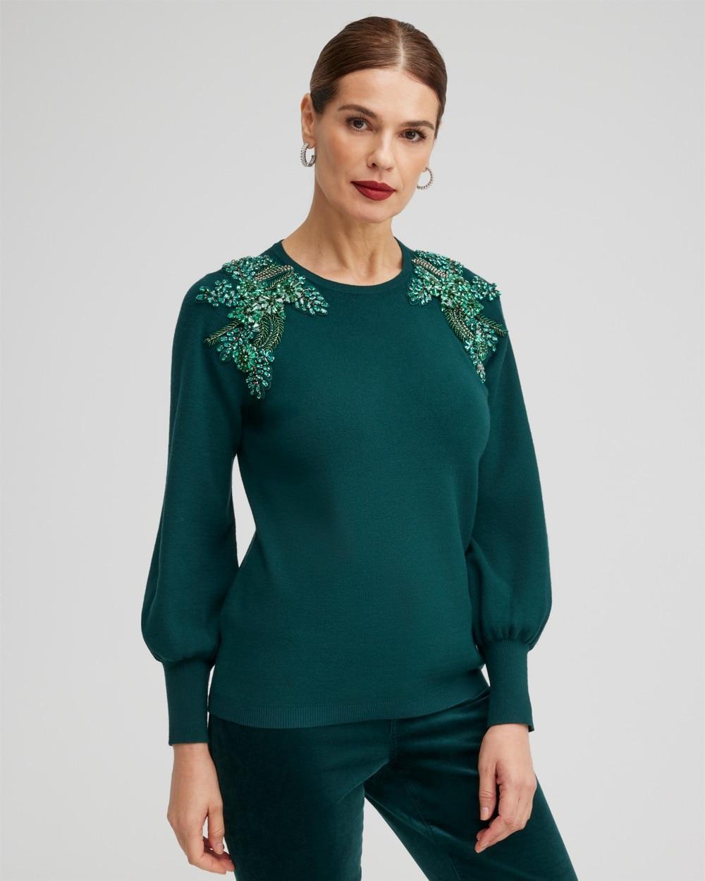 Gem Embellished Pullover Sweater Product Image