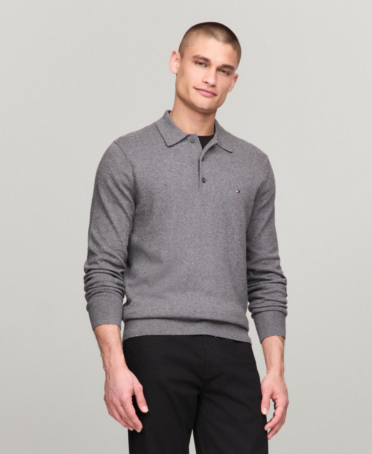 Tommy Hilfiger Mens Long-Sleeve Polo Cotton Cashmere Sweater Product Image