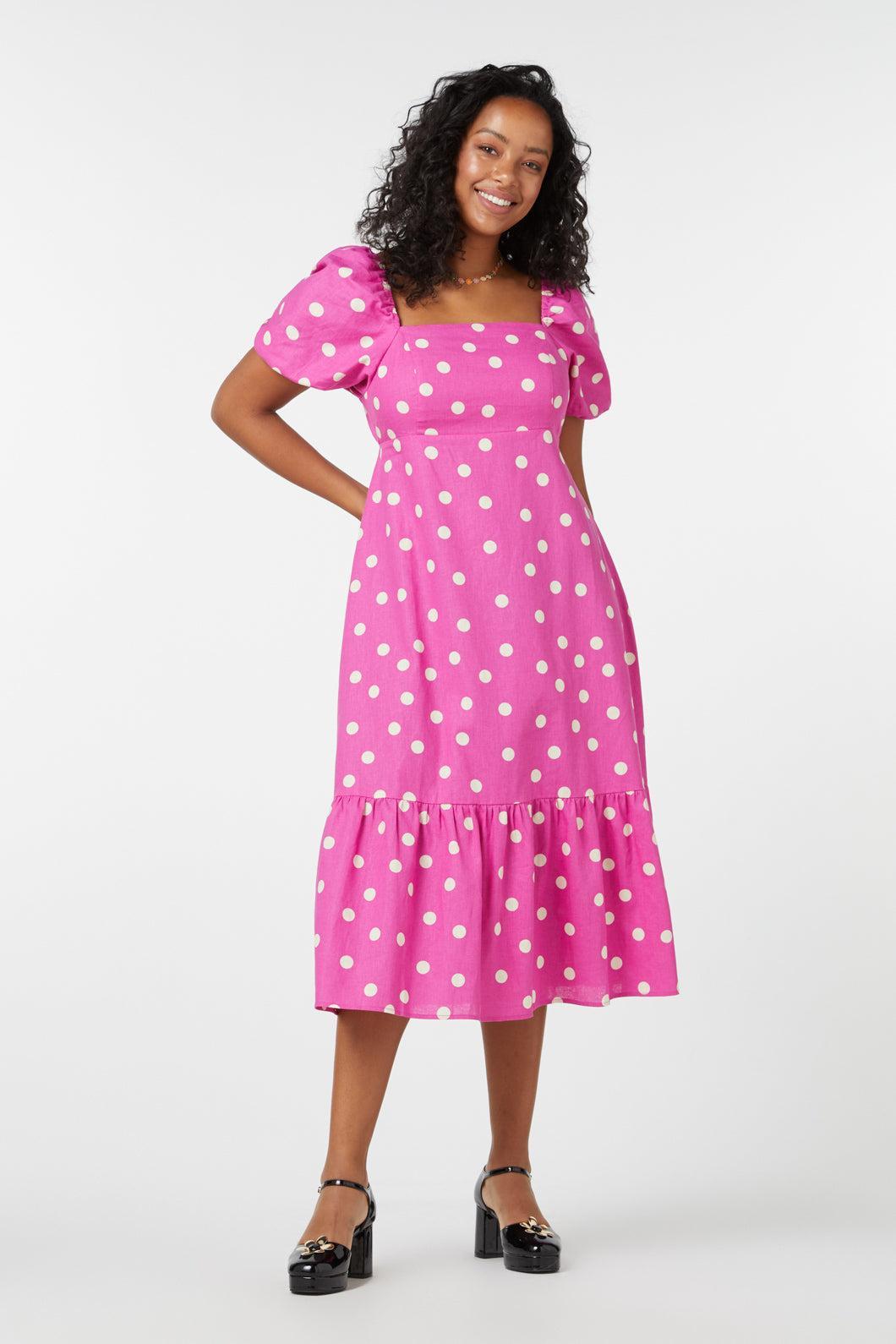 Lucy Polka Dot Midi Dress Product Image