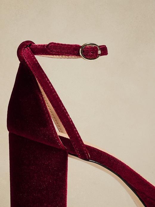 Velvet Platform Heels Product Image