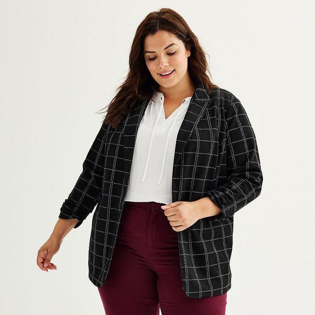 Plus Size Nine West Knit Closureless Blazer, Womens Product Image